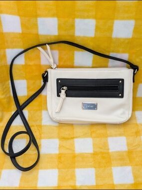 Nine West White and Black Crossbody Bag